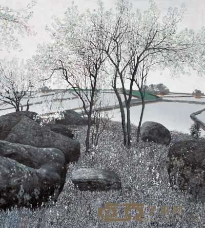 王龙生 2004年作 冬水田旁的小梨树 90×80cm